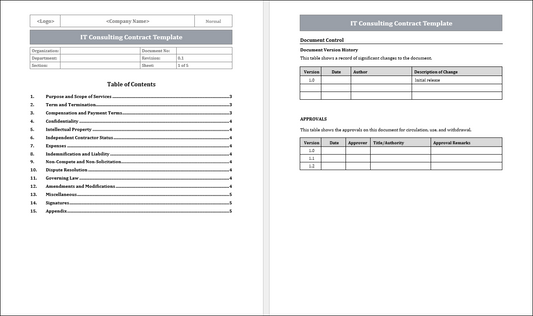 IT Consulting Contract Template Free Download