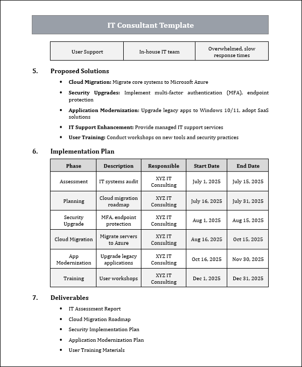 IT Consultant Template Free Download