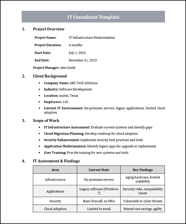 IT Consultant Template Free Download