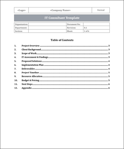 IT Consultant Template Free Download