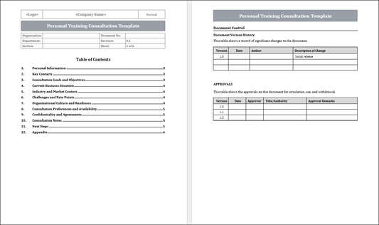 Personal Training Consultation Template Free Download