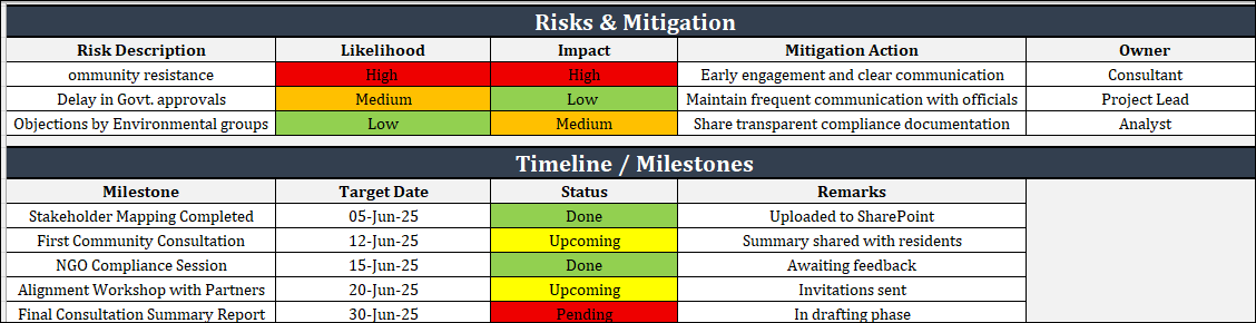 Stakeholder Consultation Plan Template
