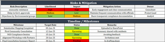 Stakeholder Consultation Plan Template
