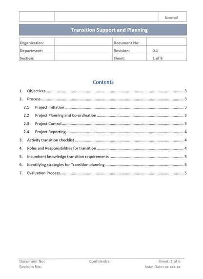 Transition support and planning