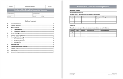 Business Plan Template Consulting Services Free Download