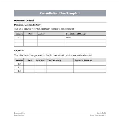 Consultation Plan Template Free Download