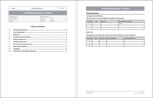 Consulting Biography Template Free Download