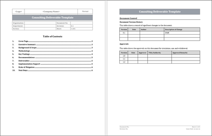 Consulting Deliverable Template Free Download