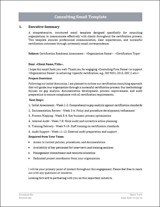 Consulting Email Template Free Download