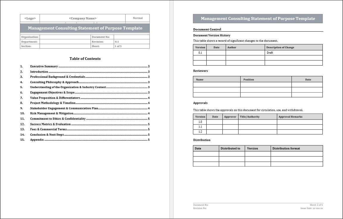 Management Consulting SOP Template Free Download