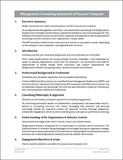 Management Consulting SOP Template Free Download