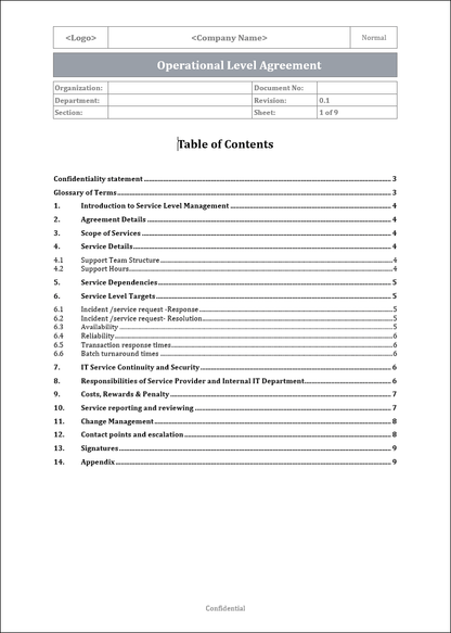 operation level agreement