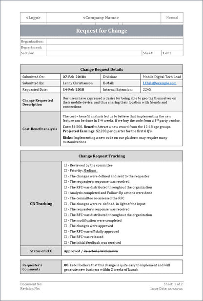 Request for change, RFC, ITSM Request for change