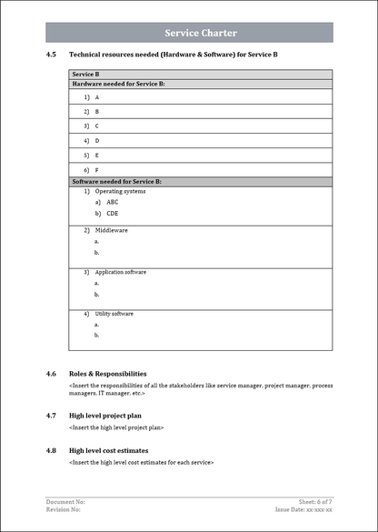 service charter template, service charter